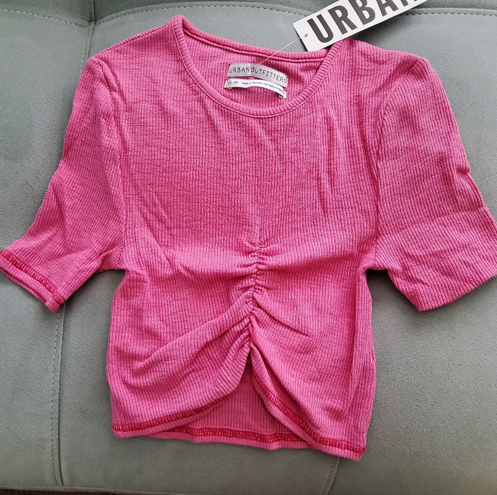 Urban Outfitters Fuchsia Ruched Crop TopSize XS